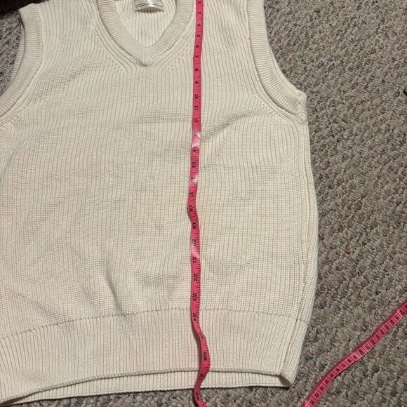 Zara White Ribbed Knit Oversized Sweater Vest- Size Small - Picture 6 of 8